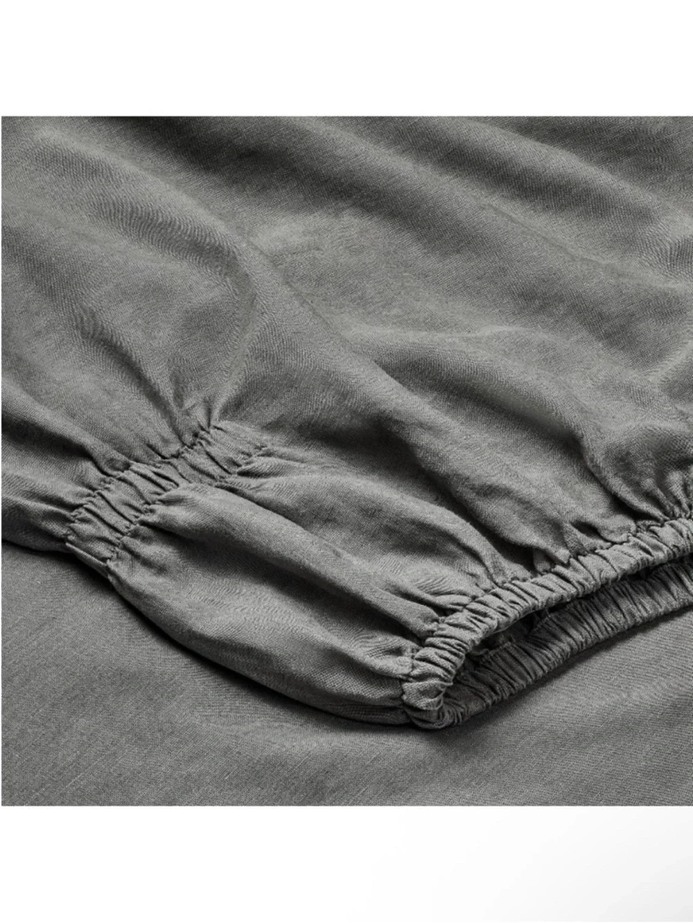 NWT King 100% Linen Sheet Set Dark Gray - Casaluna